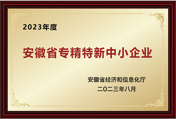安徽省專精特新中小企業(yè)